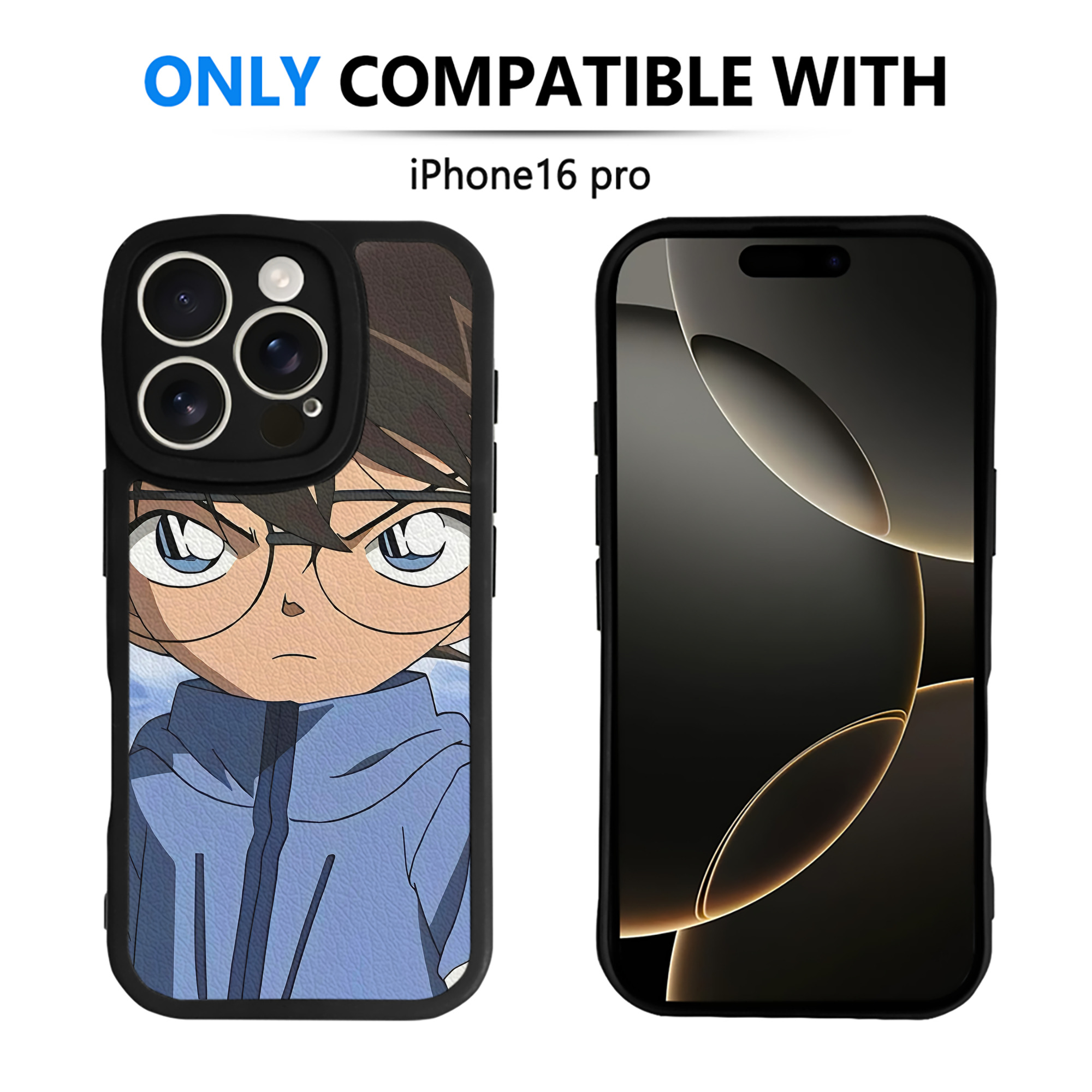 （画像用） 名探偵コナン Detective Conan 【iPhone 16シリーズ対応】シリコンスマホケース（レザー調） 材質：シリコン